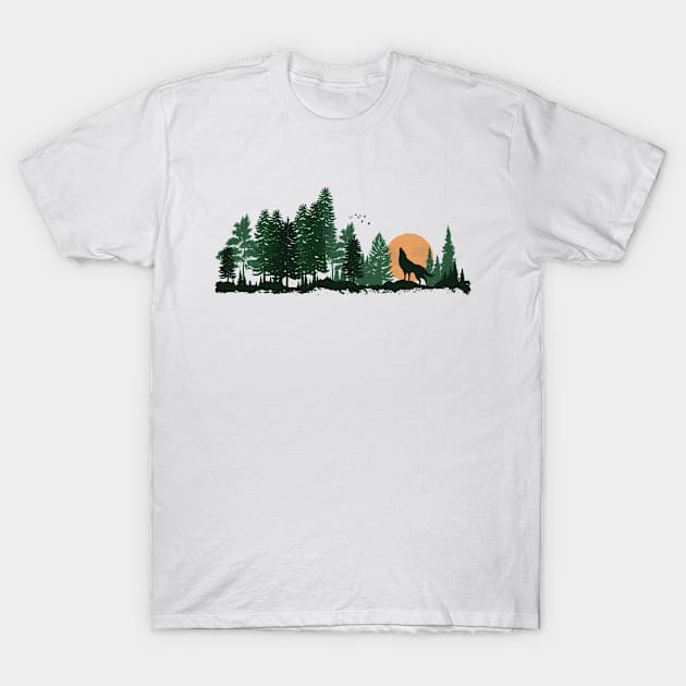 Wildlife Wolf Howling T-Shirt by Andreeastore  